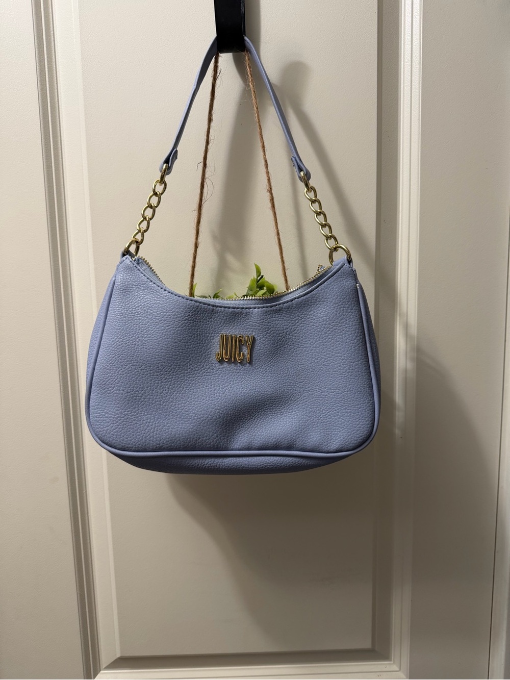 Juicy Couture Light Blue Shoulder Bag with Gold Hardware